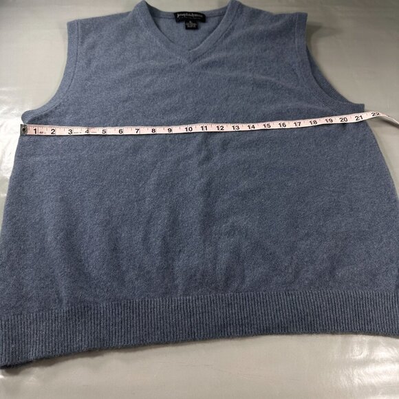 Joseph Lyman Cashmere Vest Sweater Mens V Neck Sleeveless Pullover Blue Soft - Picture 8 of 11